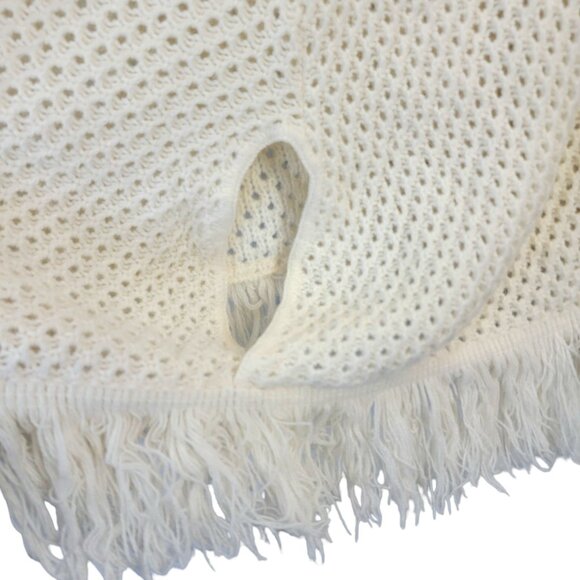 Vintage 70s Crochet Poncho Cardigan Wrap Jacket Shawl Women One Size Fall Winter - Picture 12 of 16